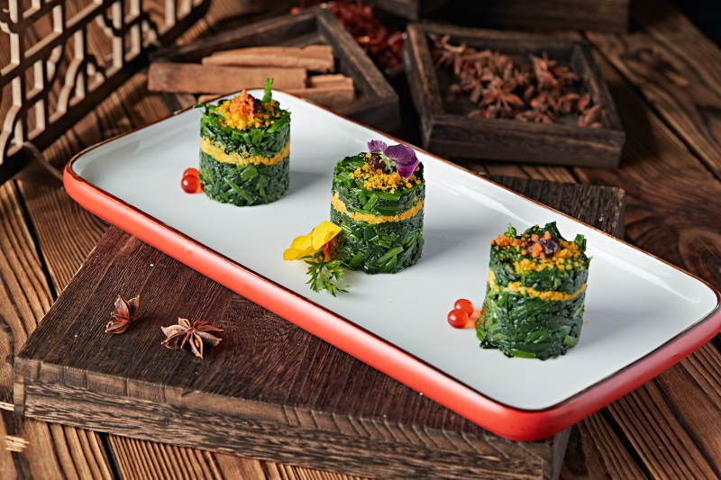 蛋黄黍米荠菜墩图片