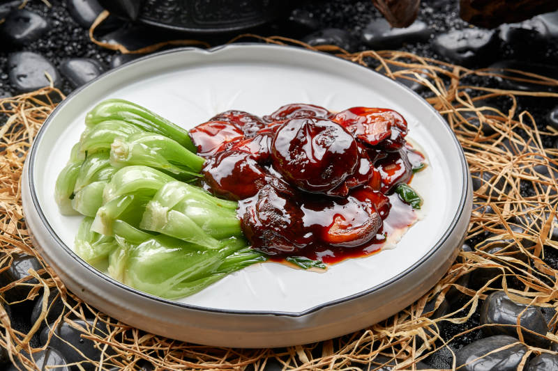 酱烧香菇配菜心图片