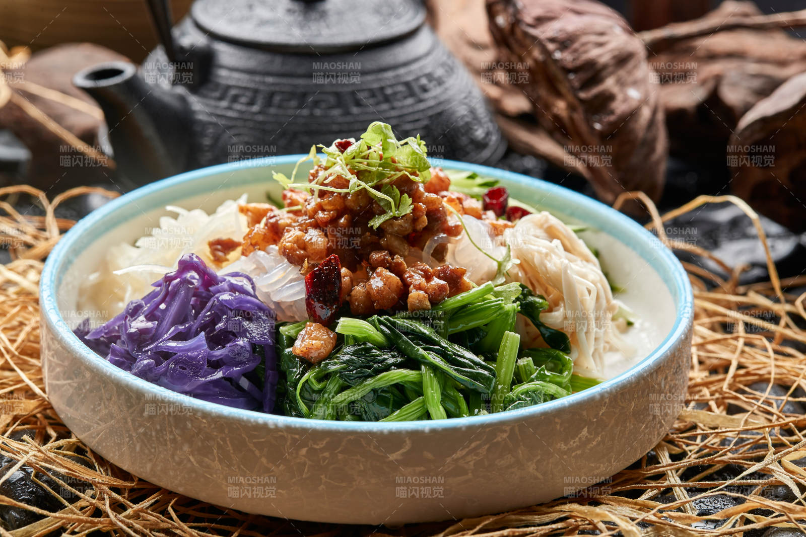 肉沫时蔬炝拌魔芋丝图片