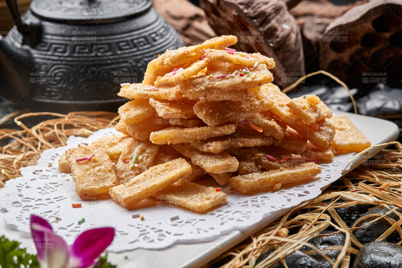 咸蛋黄焗杏鲍菇片图片