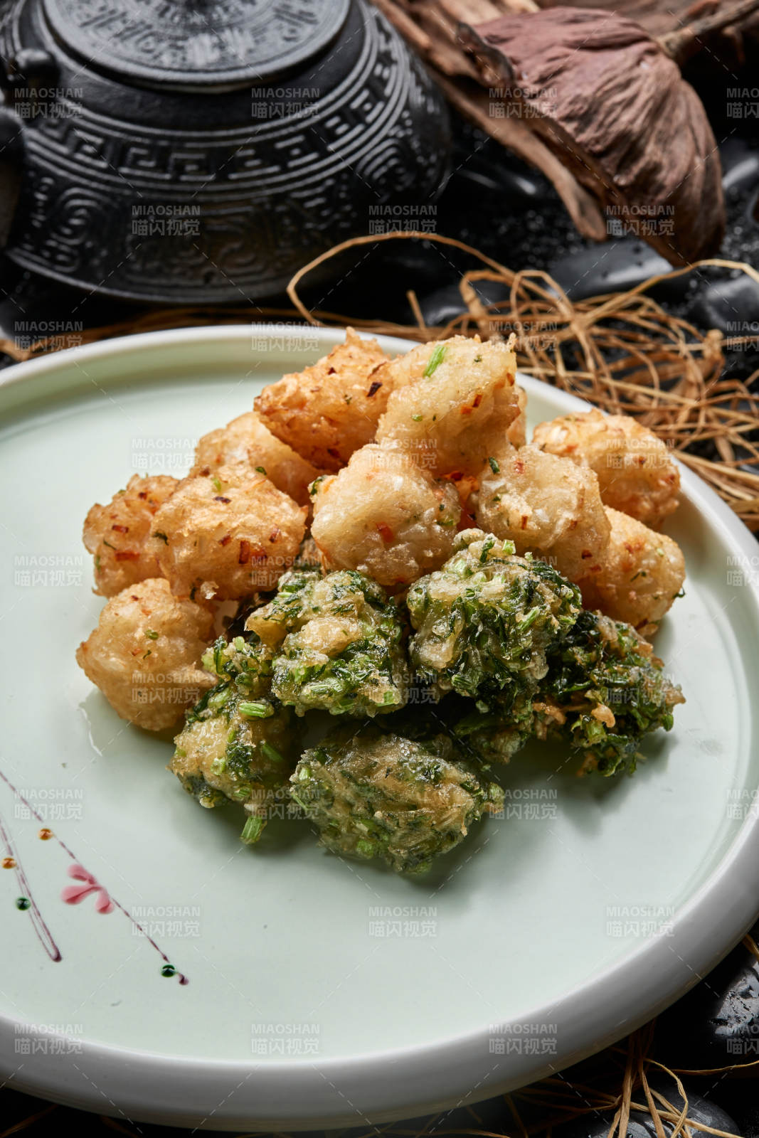 香炸土豆野菜鸡蛋丸子图片