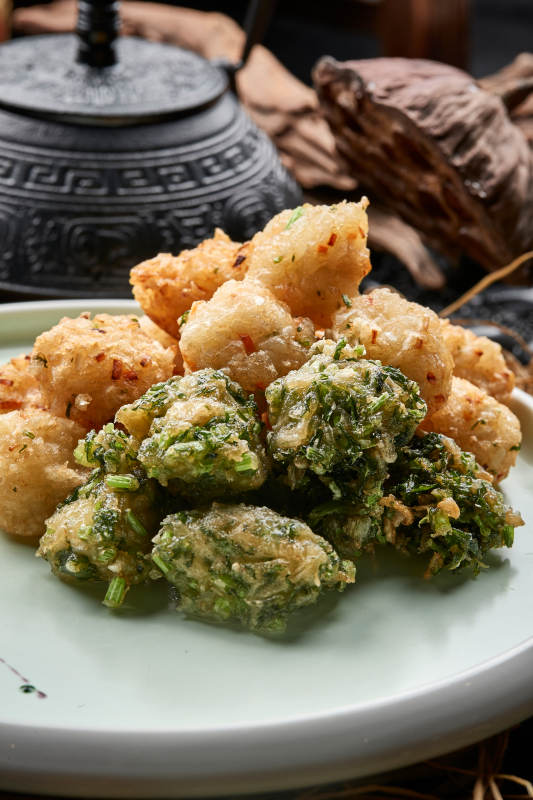 香炸土豆野菜鸡蛋丸子图片