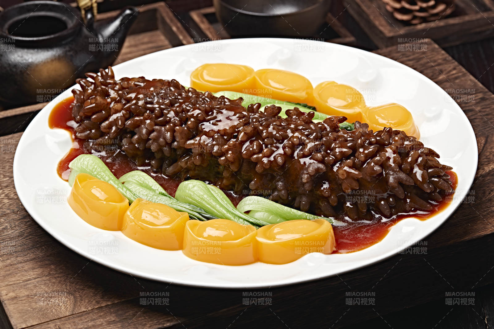 浇汁寿桃梅花参图片