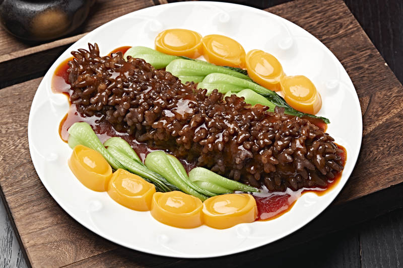 浇汁寿桃梅花参图片