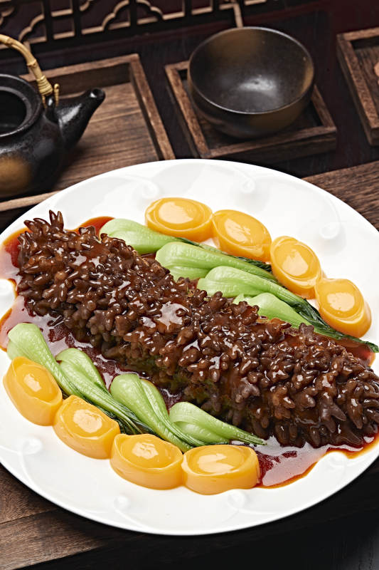 浇汁寿桃梅花参图片