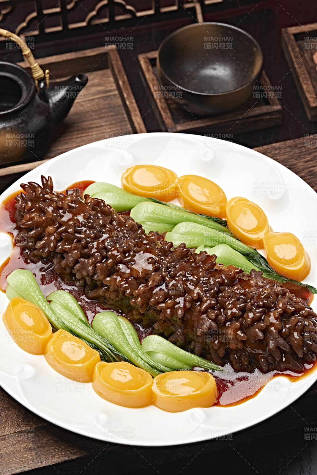 浇汁寿桃梅花参图片