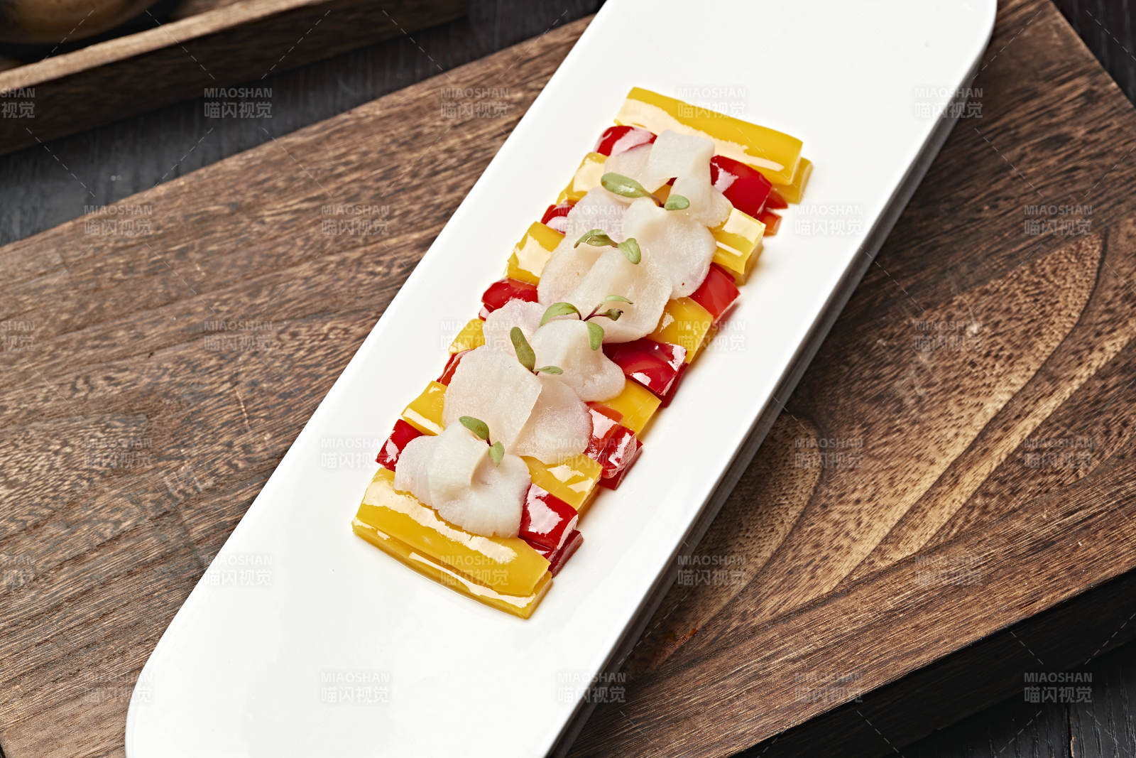 彩椒浇汁澳洲袋子瑶柱图片