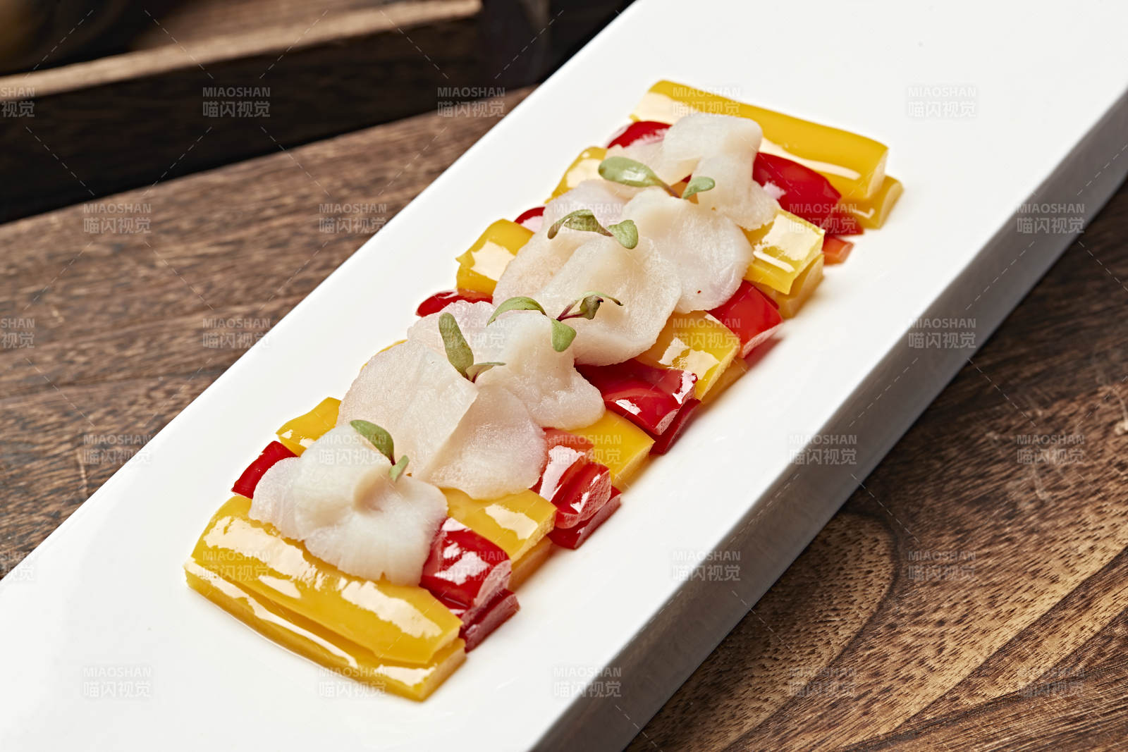 彩椒浇汁澳洲袋子瑶柱图片