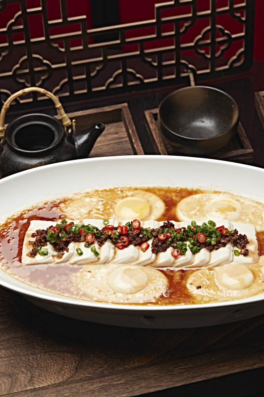 和牛碎内酯豆腐蒸水蛋图片