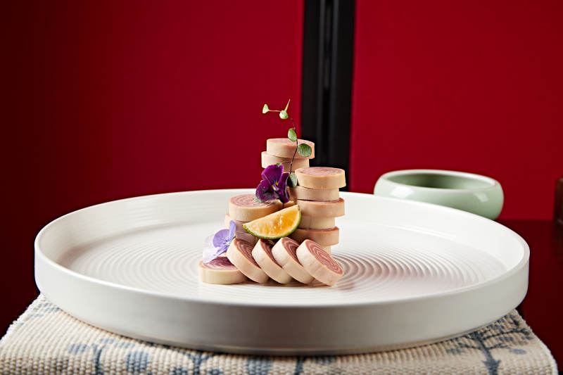 火腿肉糜豆腐卷切片图片