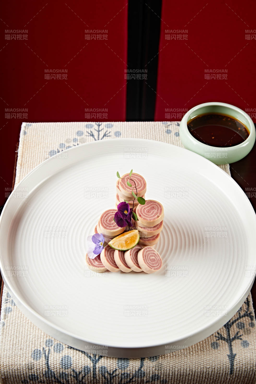 火腿肉糜豆腐卷切片图片