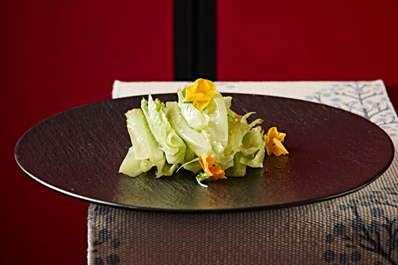 金莲花拌油麦菜芯图片