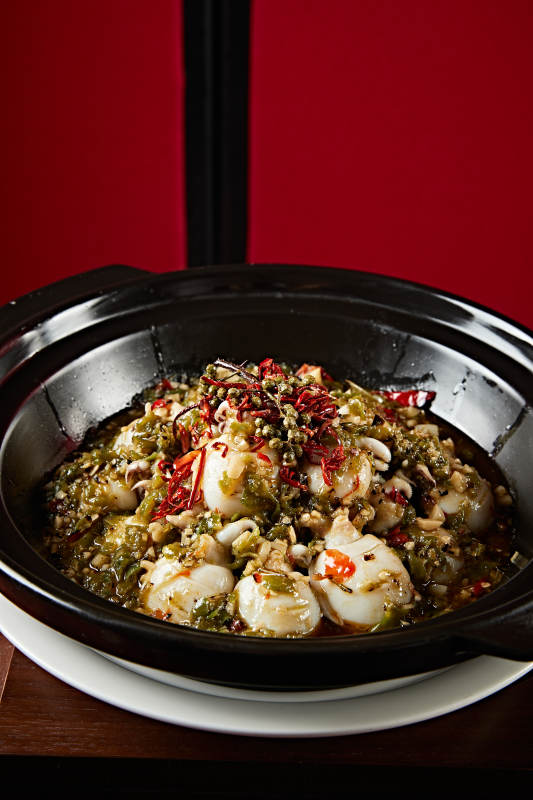 砂锅藤椒酱煲墨鱼仔图片