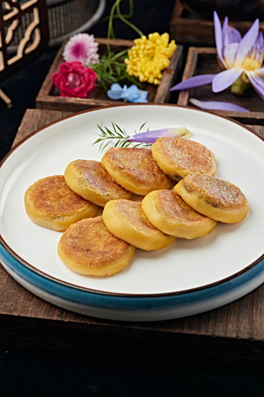 油炸红糖豆馅黄面糕图片