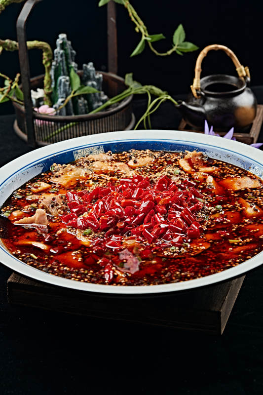 藤椒香辣水煮草鱼片图片