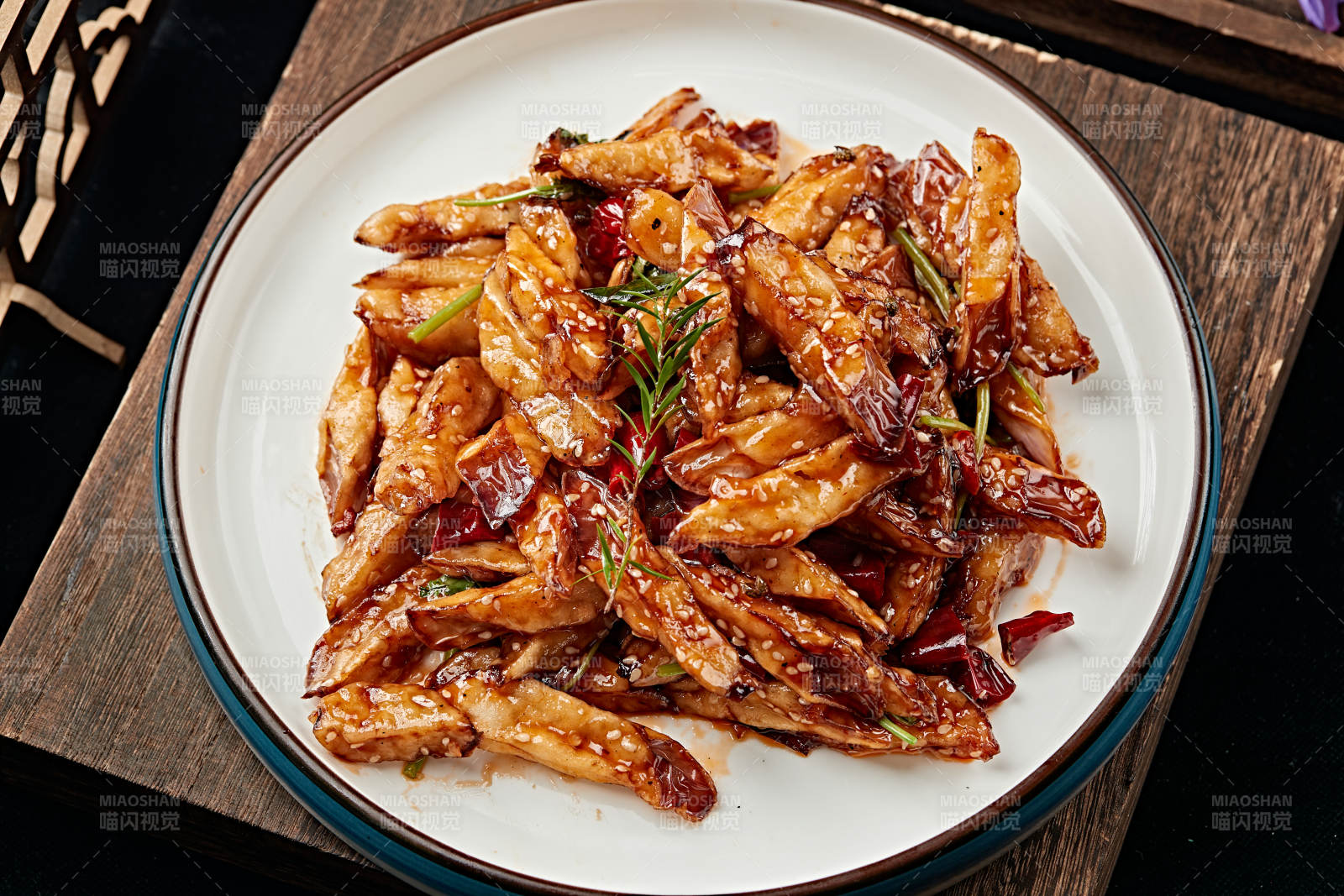 糖醋油炸怪味茄条图片