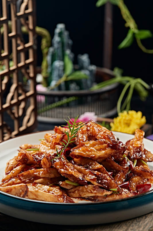 糖醋油炸怪味茄条图片