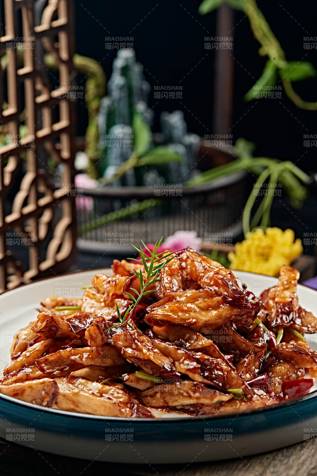 糖醋油炸怪味茄条图片