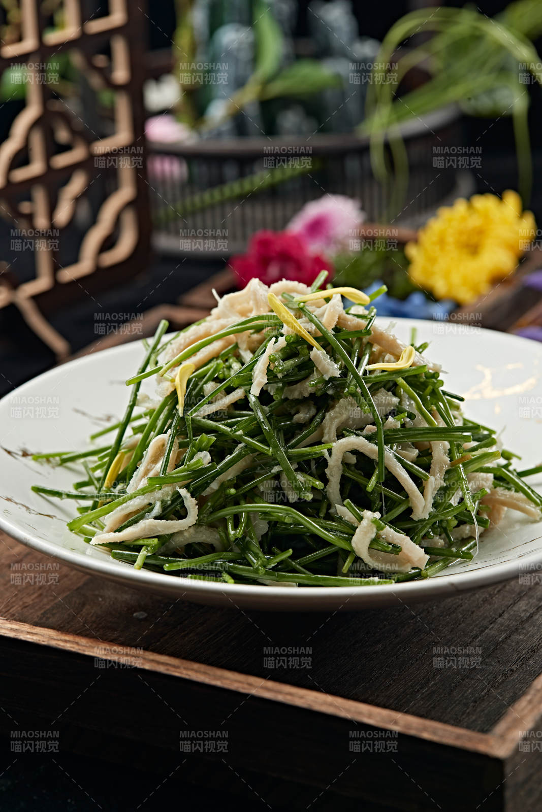 凉拌沙葱羊肚丝图片