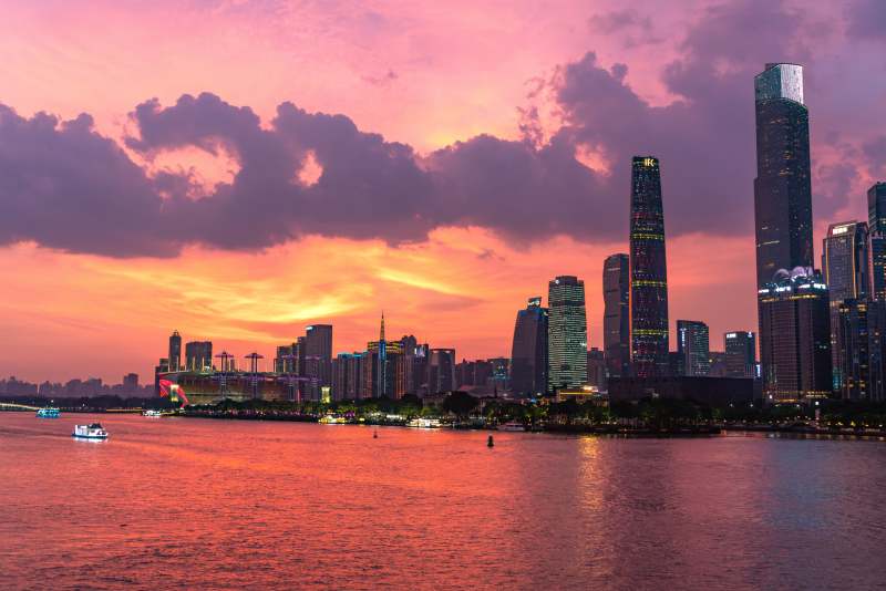 广州珠江新城晚霞图片