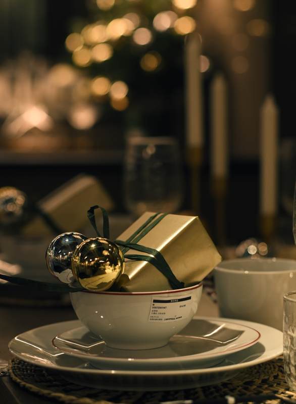 圣诞餐桌布置图片