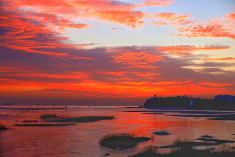 绚丽日落海景图片