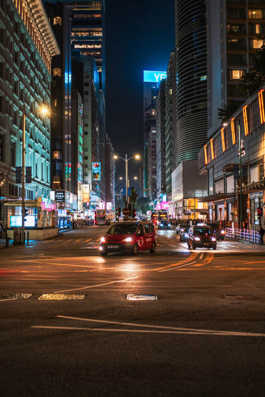 香港尖沙咀弥敦道夜景图片