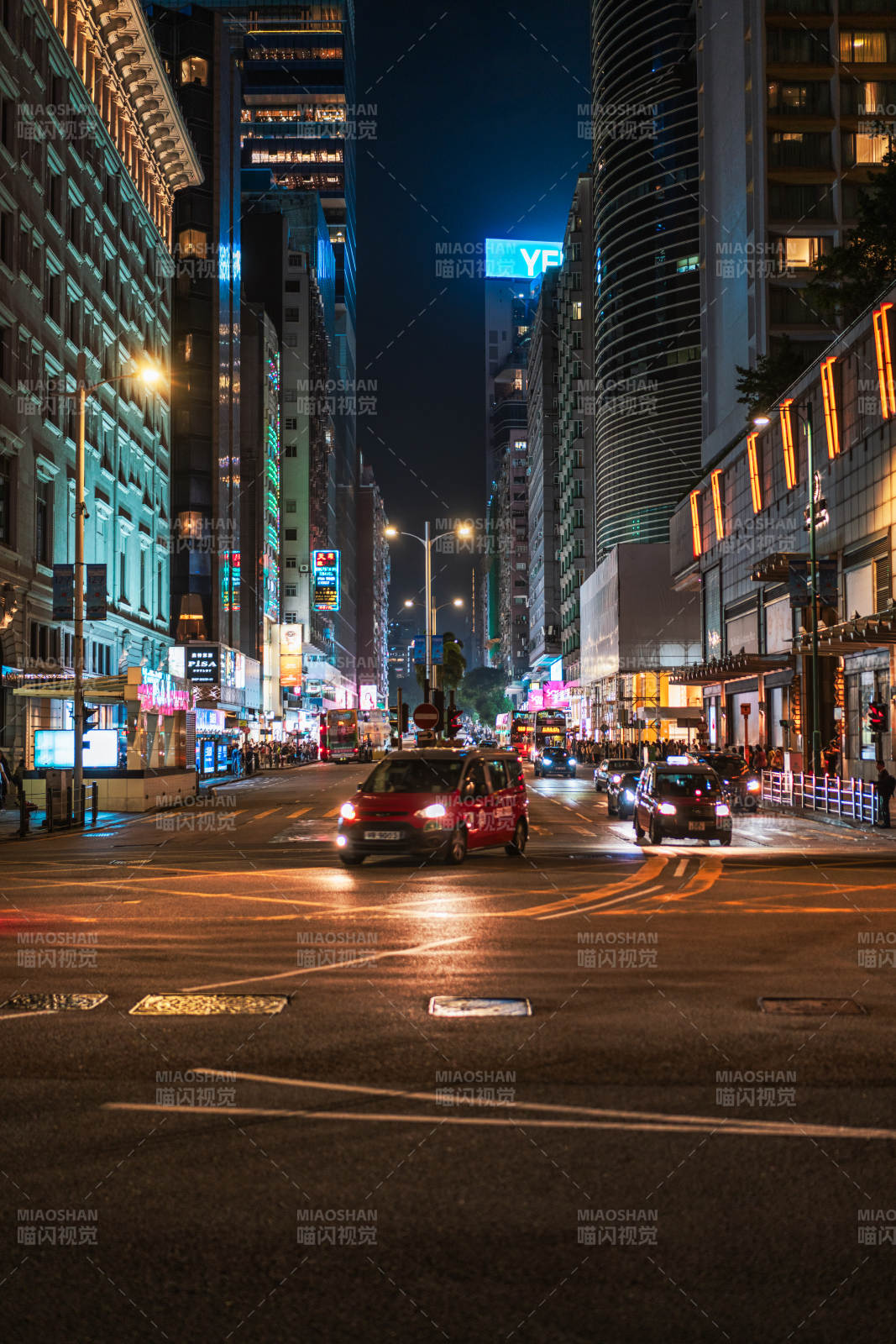 香港尖沙咀弥敦道夜景图片