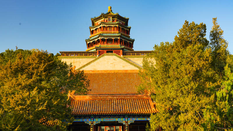 颐和园佛香阁高大宏伟图片