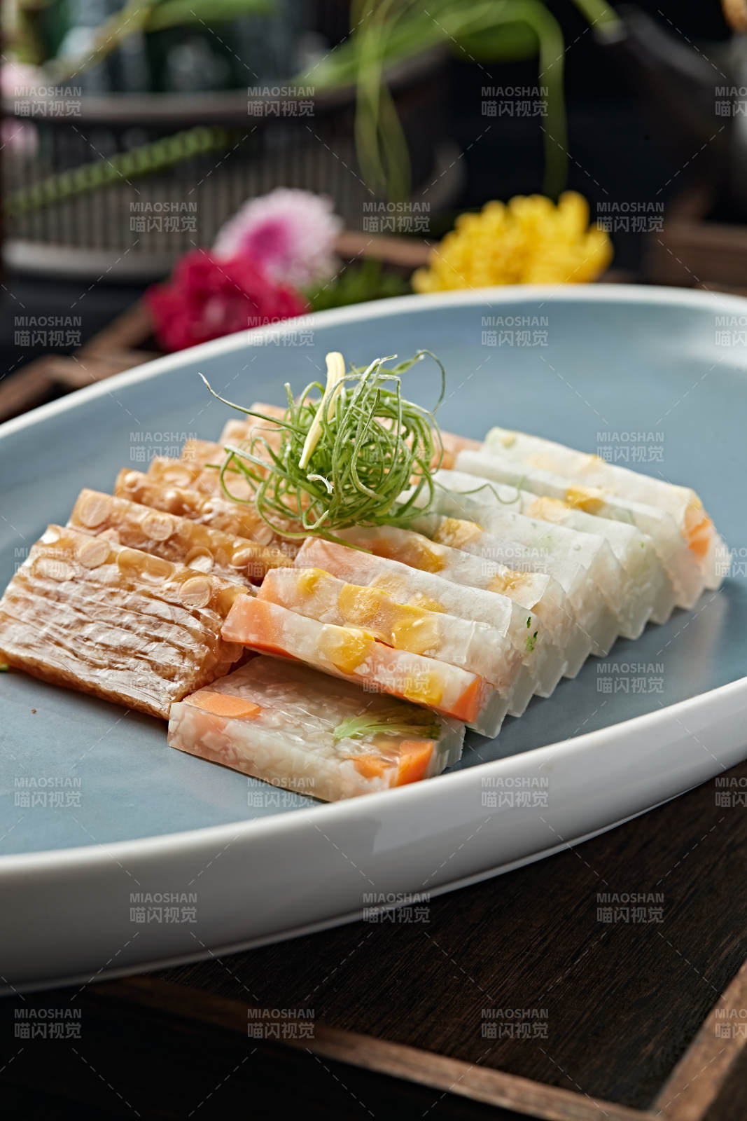 水晶双色玉米蔬菜皮冻图片