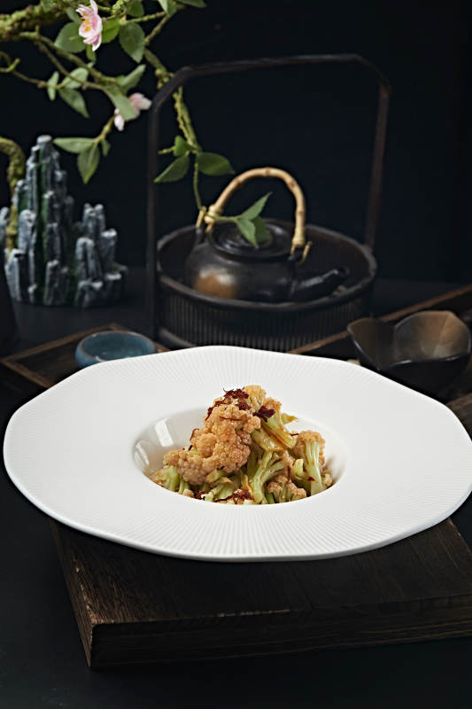 香辣红油花椰菜菜花图片