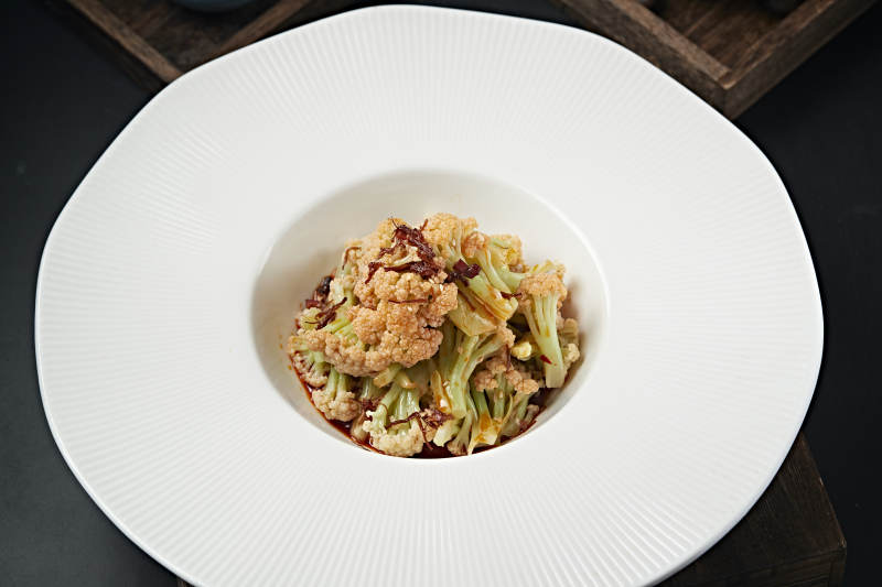 香辣红油花椰菜菜花图片