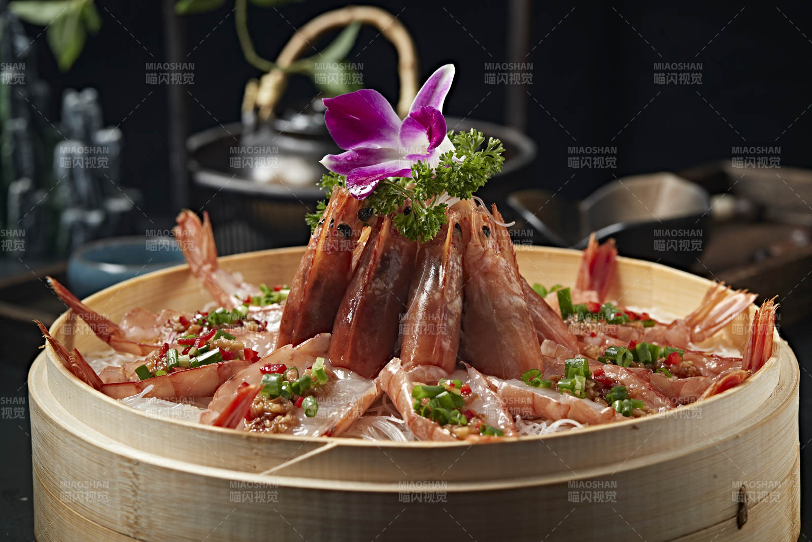 蒜蓉粉丝蒸开背大虾图片