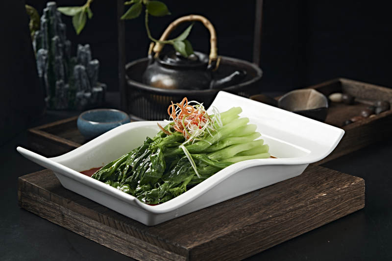 白灼浇汁菜心图片