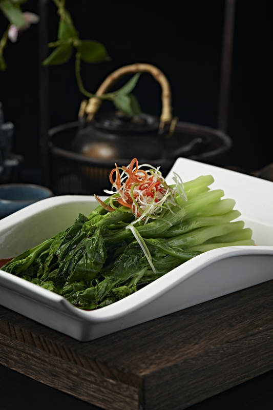 白灼浇汁菜心图片