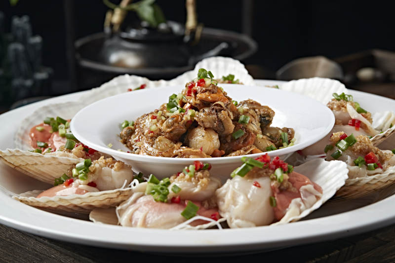 蒜蓉蒸扇贝爆炒贝丁扇贝两吃图片