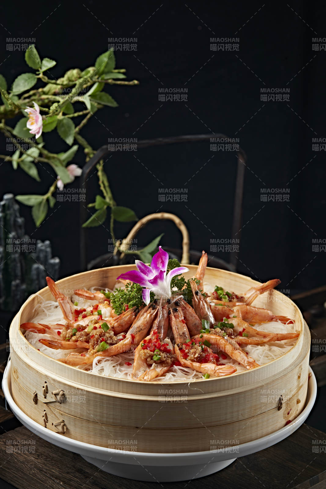 蒜蓉粉丝蒸开背大虾图片