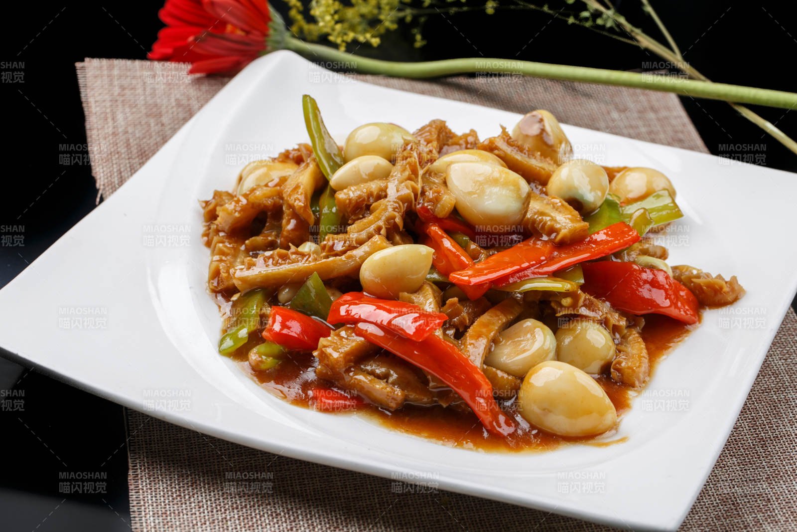 香辣彩椒蒜香金钱肚图片