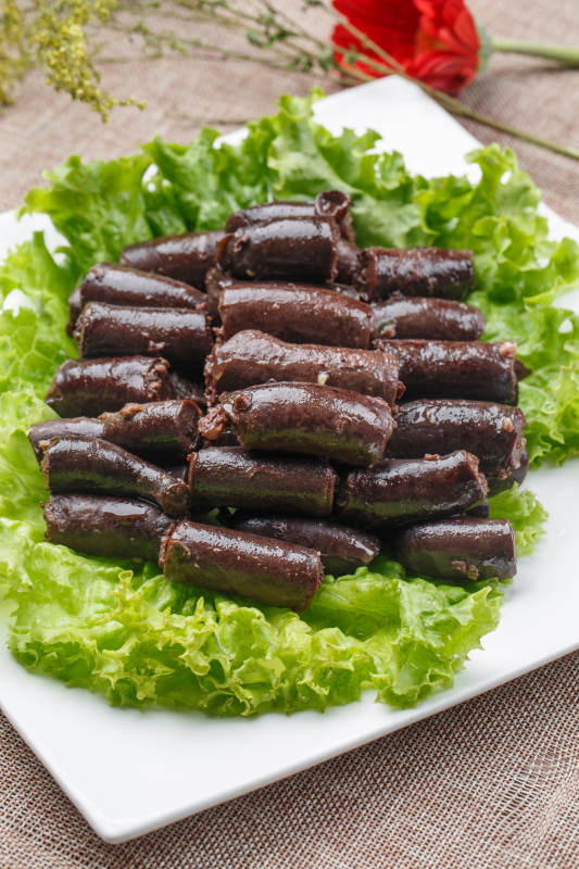 水煮蒜香羊肉血肠图片