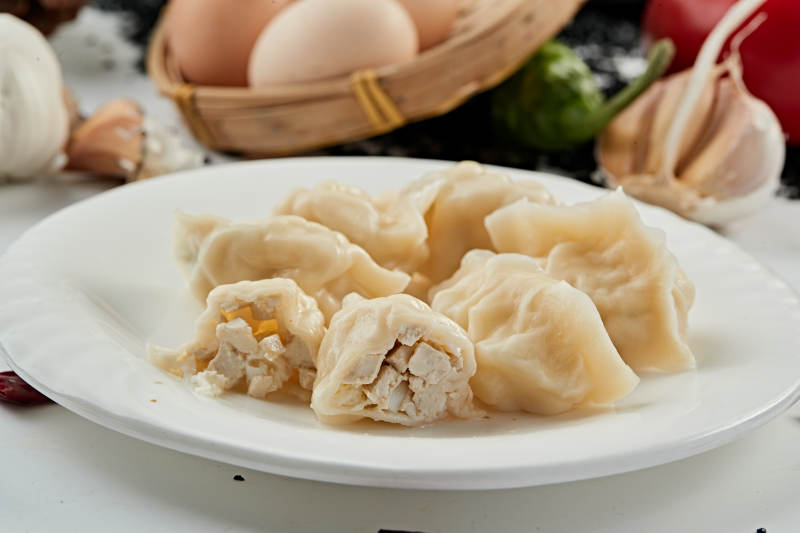 手工豆腐大葱馅饺子图片