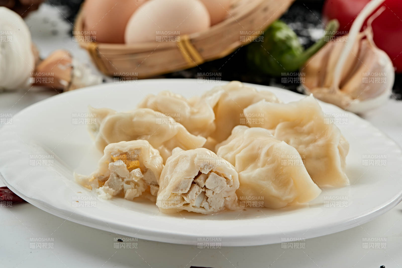 手工豆腐大葱馅饺子图片