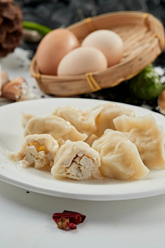 手工豆腐大葱馅饺子图片