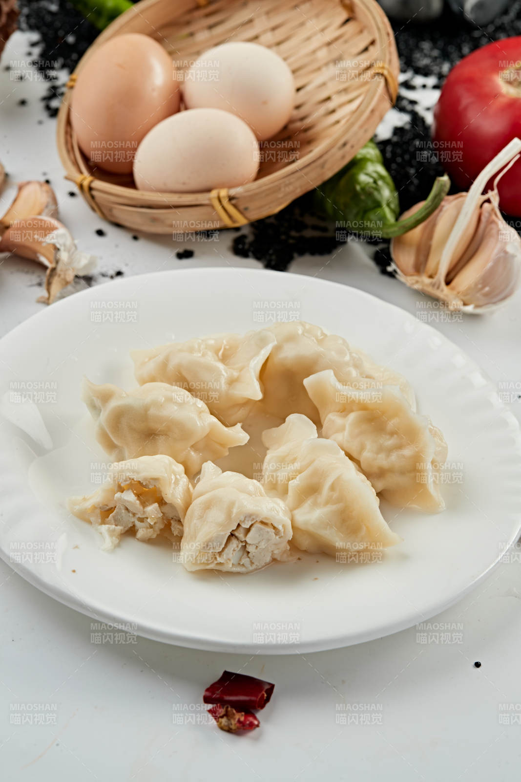 手工豆腐大葱馅饺子图片