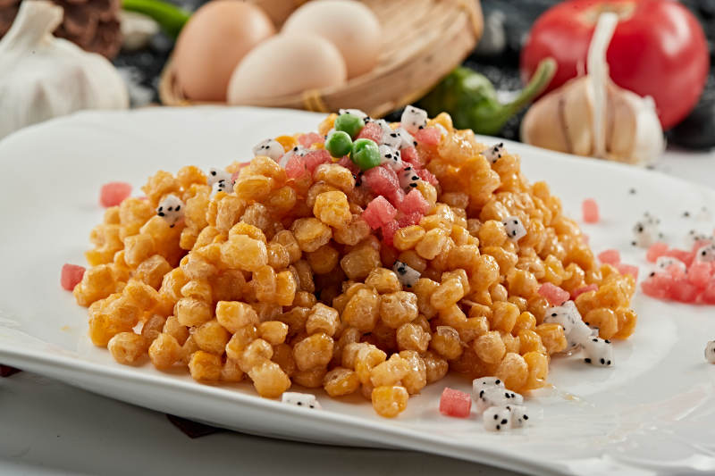 果蔬油炸玉米粒图片