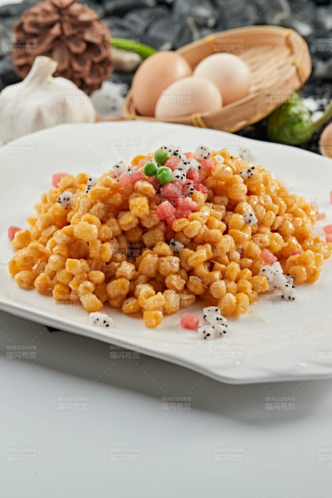 果蔬油炸玉米粒图片