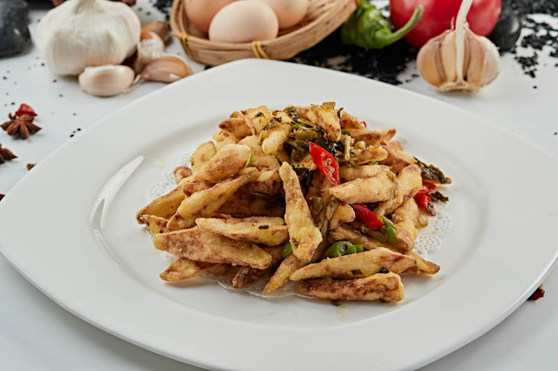 油炸雪里红碎马牙长山药图片