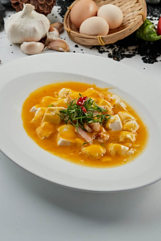 浓汤蟹黄焗日式内脂豆腐图片