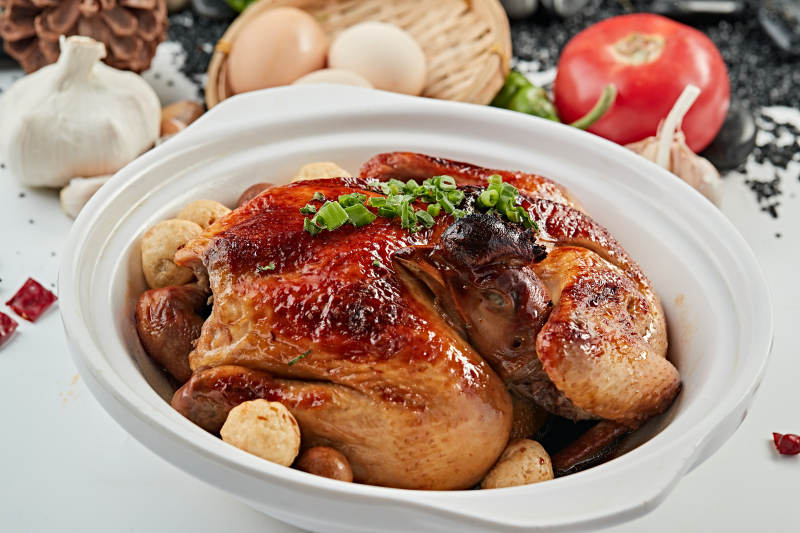 砂锅酱汁盐焗鸡图片