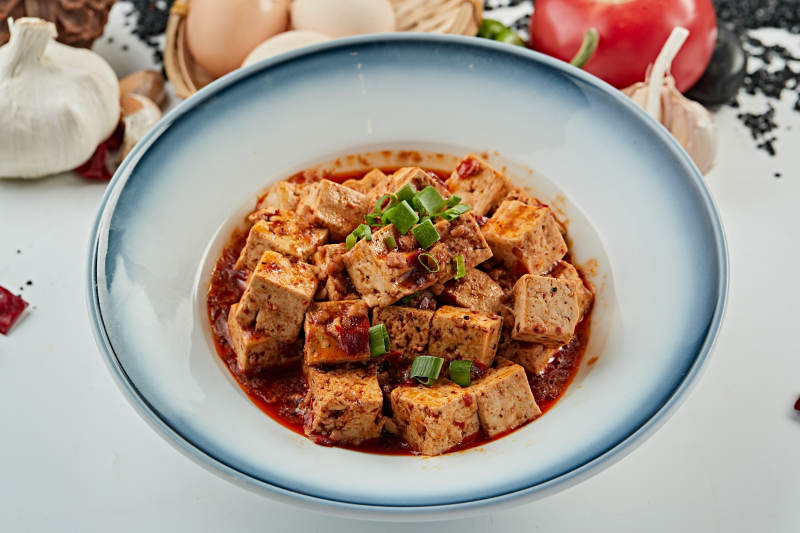 葱香麻婆豆腐图片