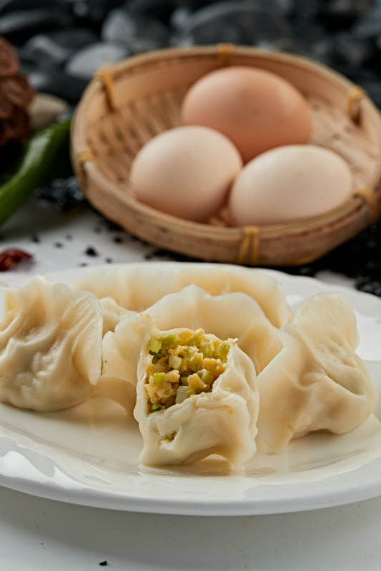 手工素三鲜馅饺子图片